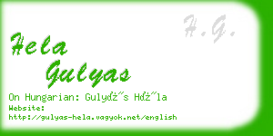 hela gulyas business card